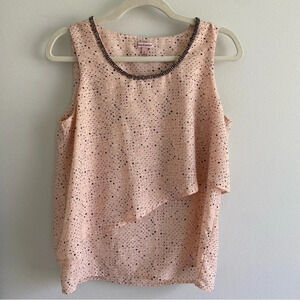 JUICY Couture Flowy, Asymmetrical  Pink white and black speckled Tank Top Size S